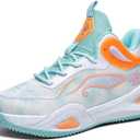 Unisex Basketball Shoes Breathable Lightweight Athletic Sneakers Non Slip Rubber Sole for Indoor Outdoor Court Walking Sports Training (8.5 Women/7.5 Men, Green)