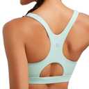 RUNNING GIRL Sports Bras for Women High Support,Racerback High Impact Grey Sports Bra Moulded Cup Workout Bra Push up, L