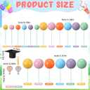 Chengu 41 Pcs Graduation Cupcake Toppers Cake Ball Topper Decoration Graduation Cap Decorations Hot Air Balloon Toppers for Graduations Party Wedding Birthday