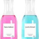 54 OZ Laundry Detergent Dispenser, Laundry Soap Dispenser, Liquid Laundry Detergent Container and Organizer, Clear Plastic Fabric Softener and Laundry Powder Dispenser for Laundry Room, 2Pack