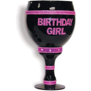 Forum Novelties Jumbo Glitter Goblet, Birthday Girl (7 Ounces)