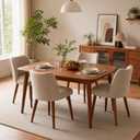 GarveeHome Dining Chairs Set of 4, Modern Hollow Back Dining Room Chair | Upholstered Kitchen Chairs with Adjustable Foot Pads, Wooden Dinner Chair for Kitchen Dining Room