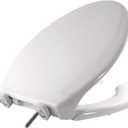 BEMIS 7850TDG Commercial Heavy Duty Open Front Toilet Seat with Cover, Industrial Seat with Secure Installation, Elongated, White