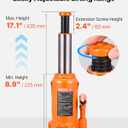 VEVOR Hydraulic Bottle Jack, 20 Ton/44092 LBS All Welded Bottle Jack, 7.5-14 inch Lifting Range, with 3-Section Long Handle, for Pickup Truck, Truck, Car, RV, Auto Repair, Industrial Engineering