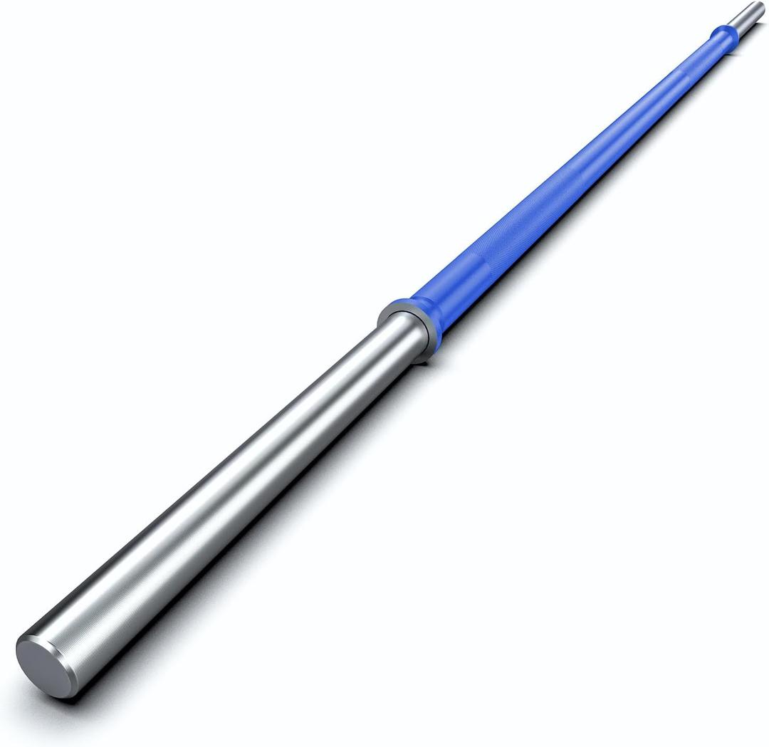 TECHNOAGE 5FT/6FT Standard Barbell 350LBS Capacity for Strength and Weightlifting Training, for 1 Inch Plates Standard Bar Barbell for Squat, Curl, Deadlift, Bench Press, Overhead Press, Hip Thrust (Blue&Silver)