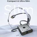 HDMI Switch 2 in 1 Out 4K@60Hz, WARRKY[with 3.3ft Fixed Braided HDMI Cable, Aluminum Case, 2K@144Hz, HDCP 2.2] Bidirectional 2x1 Switcher Splitter Compatible for PS5/4, Xbox, Roku, FireStick, Switch