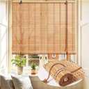 Bamboo Blinds 23x48 inch Bamboo Roman Shades for Indoor Windows Outdoor Patio,Light Filtering Sunshade Roll Up Window Shades,Easy to Install
