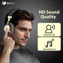 Wireless Headset with Mic for Work, Bluetooth V5.3 Headset with Mic (Noise Cancelling & Mute), Wireless Headphones with USB Dongle for 45H Work from Home/Office/PC/Call Center/Laptop/Teams/Zoom, Black Gold