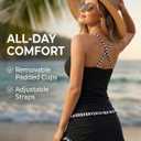 Daci Women Tankini Swimsuits with Skirt - Two Piece Tummy Control Skirted 2PC Bathing Suits Swimwear (Black, M)