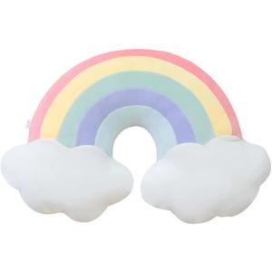 JIANEEXSQ Cloud Rainbow Shaped Pillow Home Decorative Creative Cushion Plush Stuffed Pillow Candy Color Cushion