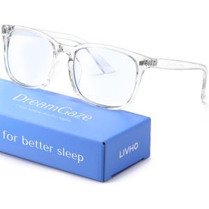 livho Gaming Blue Light Blocking Glasses for Better Sleep, Premium Night Driving, Computer Blockers for Man & Woman (Transparent)