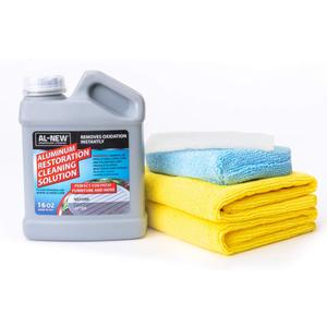 AL-NEW Aluminum Restoration Cleaning Solution Kit | Clean & Restore Patio Furniture, Stainless Steel, & Other Household Metal Surfaces (16 oz. Kit)