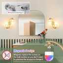 Battery Operated Wall Sconce, 2-Lights Vinatge Brass Wall Lighting Up and Down with Amber Tulip Shade for Living Room, Bedroom, Symmetrical 2 Pack