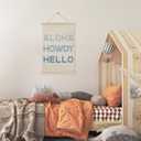 HRQKO Blue Coastal Cowgirl Howdy Aloha Poster Hanger Frame, Howdy Wall Art,Western Trendy Sign Wall Art with Wooden Frames,Preppy Cowgirl Wall Hanging Banner Decor for Living Room Bedroom, 16x24 Inch