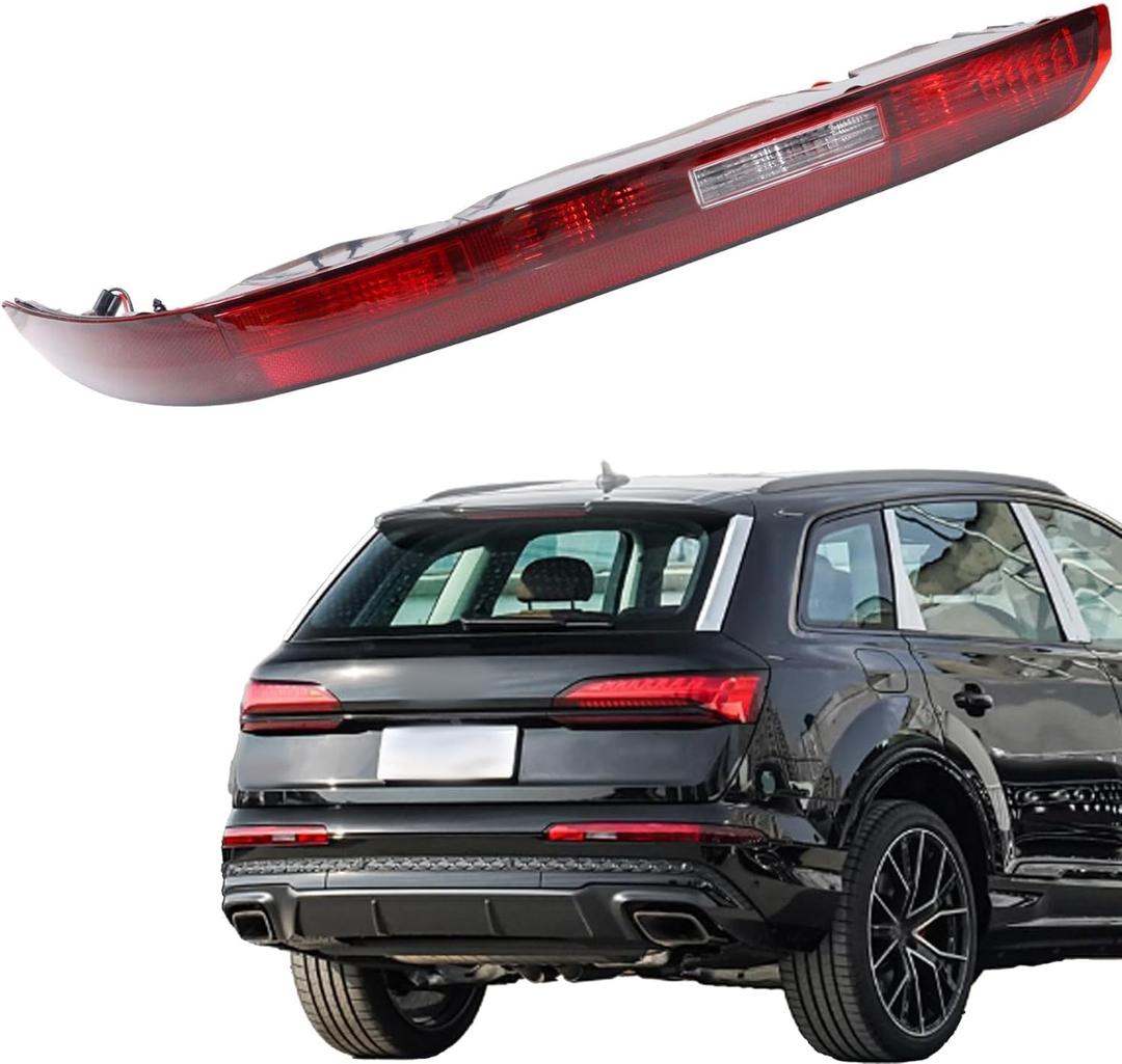 Right Rear Bumper Reflector Tail Light Fog Lamp w/Bulbs Compatible with Audi Q7 2016-2022 Right Passgenger Side, Taillight Assembly Fog Lamp Replace 4M0945095