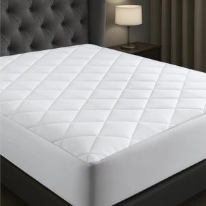 Niagara Cotton Mattress Pad King 78x80 - Non Noisy Cooling Breathable Ultra Plush Absorbent Protector Extra Deep Fits 20 Inches Deep Mattress (White)