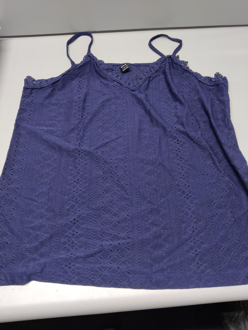 SOLY HUX Women Summer Sleeveless Lace Trim V Neck Camisole Top Size Large