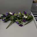 HyeFlora Artificial Flowers for Outdoors 2PCS Spring Faux Morning Glory Look Real Silk Flowers for Outside Planter UV Resistant Fake Flowers for Home Garden Balcony Yard Porch Deco Purple