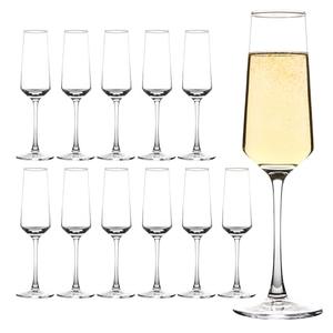 Champagne Glasses Set of5 , Elegant Champagne Flutes, Modern Sparkling Wine Glasses for Home Bar, Wedding, Anniversary, 7.5 oz, Clear