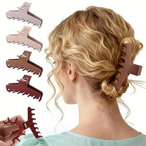 2 x ETANEAR 4Pcs Cloud Claw Clips for Women, 4.3 Inch Non-Slip Strong Hold Hair Claws, Unbreakable & Durable TPEE-Silicone Blend, Large Bendable Cozy Hair Clip for Thin/Thick/Curly Hair, All-Day Comfort