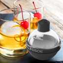4 x Silicone Ice Ball Molds for Whiskey - Set of 4 Round Makers with Lids for Cocktails, Bourbon, and Drinks