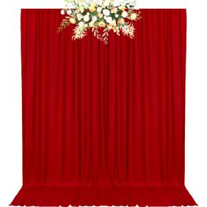 10x12FT Red Wrinkle Free Thick Backdrops Dark Red Backdrop Curtains for Party Arch Stage Wedding Ceremony Curtains Fabric Photography Backdrop 5x12ft,2 Panels YUNNS105