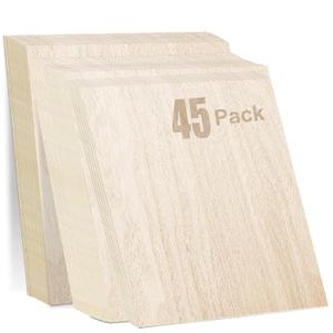 Baltic Birch Plywood Sheets Box of 45  Laser Engraving Cutting, Scroll Saw Nature Veneer Color, Stronger Than Basswood, A/A Grade,12 x 12 x 1/8”, 3mm Thickness Perfect for Wood Burning