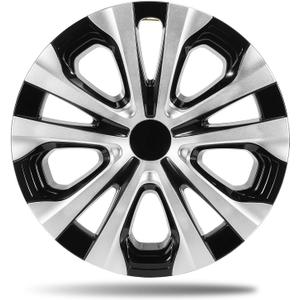 15 Inch ABS Hubcaps for 2016-2022 Toyota Prius, 2017-2022 Prius Prime, 2020-2024 Corolla Hybrid LE, Fits OEM Alloy Wheel #42611-47441, Direct Replacement Silver & Black Wheel Covers 4-Pack