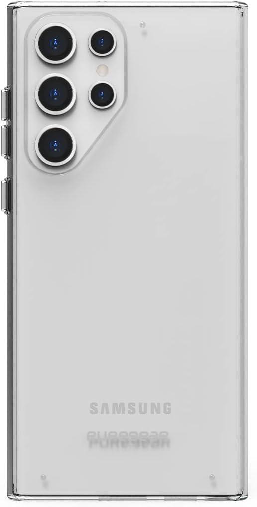 PureGear Slim Shell Transparent Case for Samsung Galaxy S22 Ultra, Flexible and Durable, Protective Snap-On,Functional Metal Buttons, Support Wireless Charging Ultra-Thin Galaxy S22 Ultra Case (Clear)