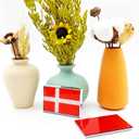 2 x Denmark Flag Sticker Emblem Danish Decal Car Chrome Flags, 2 Pack, 3 x 2 inches