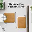 HUXMEYSON Bathroom Rugs Sets 2 Piece, Non-Slip & Quick Dry Bath Mat Set, Ultra Soft Velvet Bath Rugs for Bathroom, Toilet and Shower Floor, Khaki, 17"x24"+U Shape 20"x24"