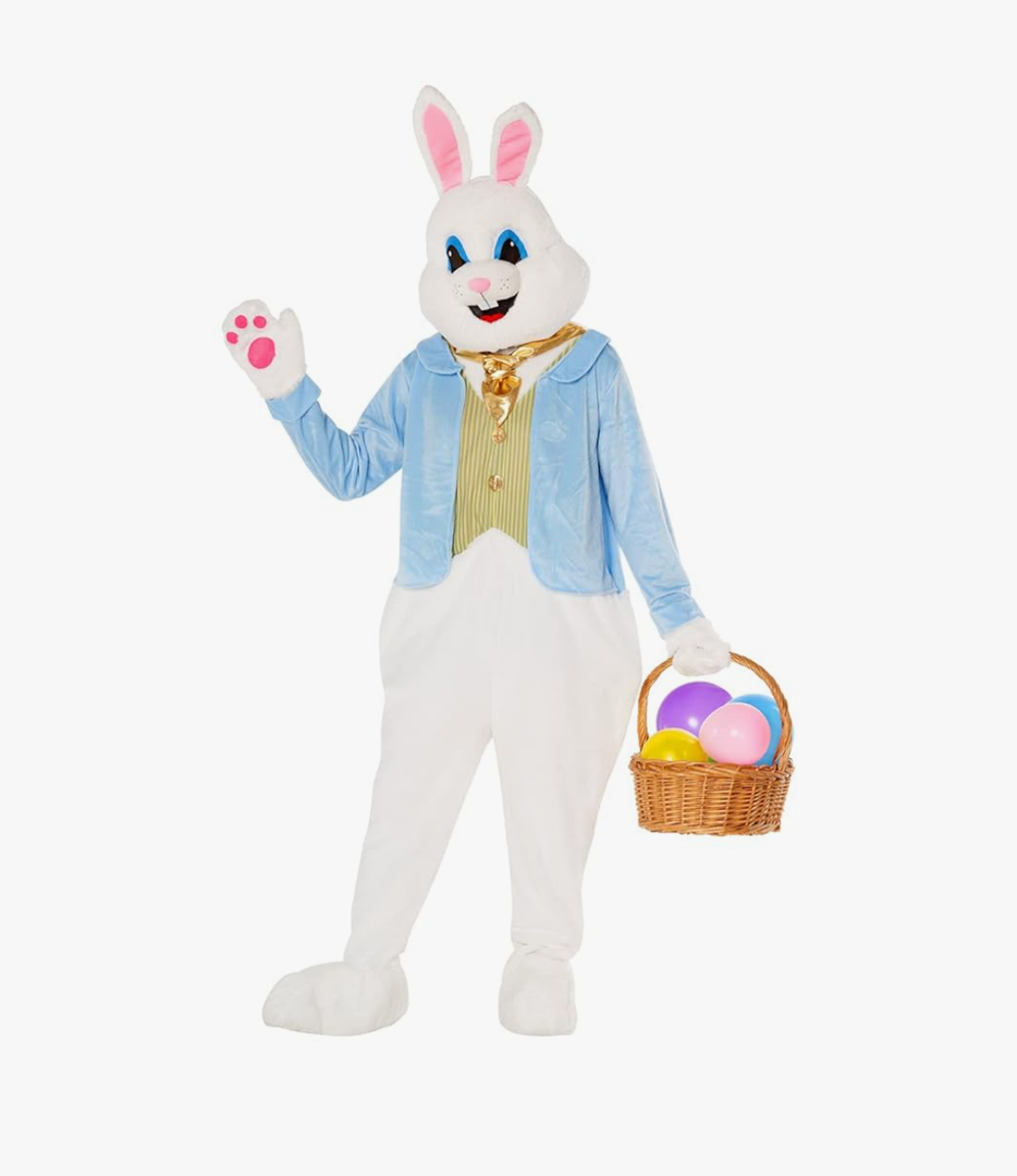 Morph Easter Bunny Costume Adult Deluxe Rabbit Mascot Outfit for Men - Perfect for Easter Costumes and Events, Size Large