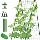 Cucumber Trellis Garden Trellis Arch Trellis, Tall Trellis for Climbing Plants Support Vegetable Peas Fruit Vine Outdoor A-Frame Trellis Suit for Small Plant not Heavy (Green)
