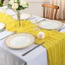 6 Pack 10FT Lemon Yellow Cheesecloth Table Runner 120 Inch Long Gauze Rustic Boho Spring Cheese Cloth Table Runner Sheer Fabric Decorations for Holiday Party Wedding Banquet Bridal Baby Shower Decor