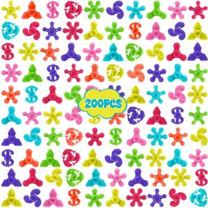 200pcs Bulk-Mini Finger Fidget Spinner Toys, Stress Relief Sensory Toys for Kids Teens Adults, Birthday Party Favors Gifts Christmas Stocking Classroom Prizes Supplies Valentine's Day Gifts