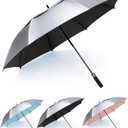MRTLLOA Extra Large Golf Umbrella, 54/62/68/72 Inch Automatic Open, Oversize Double Canopy Vented Windproof Waterproof Sports Umbrellas for Rain
