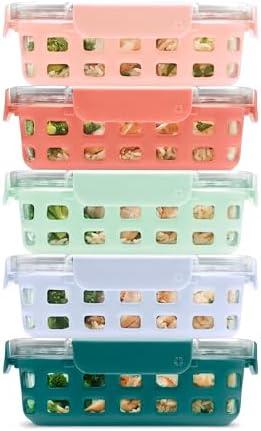 Ello Duraglass 3.4 Cup Meal Prep Sets 6Pc, 3 Pack Set- Glass Food Storage Container with Silicone Sleeve and Airtight BPA-Free Plastic Lids, Dishwasher, Microwave, and Freezer Safe, Melon Ello Duraglass 3.4 Cup Meal Prep Sets 6Pc, 3 Pack Set- Glass Food Storage Container with Silicone Sleeve and Airtight BPA-Free Plastic Lids, Dishwasher, Microwave, and Freezer Safe, Melon
