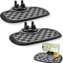 (2026 New Upgrade) 2-Pack Car Anti-Slip Mats,Multifunction Car Anti-Slip Mat with Improved 360Rotating Phone Holder,Anti-Slip Mat for Car Dashboard,Car Dashboard Organizer for Phones,Sunglasses,Keys