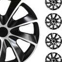 SCITOO 17 Inch Hubcaps Set of 4 for Most Cars w/ABS,17 Inch Hubcaps Black Matte (Black Lacquer & Silver Lacquer)