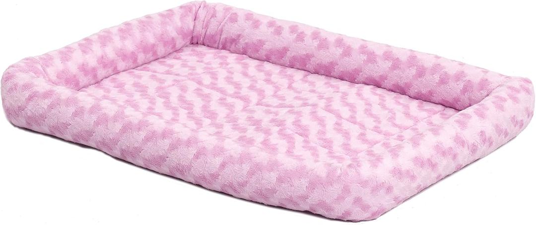 MidWest Homes for Pets QuietTime Fashion XXS Dog Bed  Pink Faux Fur Bolster, Ultra-Soft and Machine Washable, Fits 18-Inch Crates and Carriers, for Small Dogs and Cats