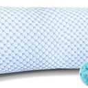 Nestl Cooling Body Pillow for Sleeping 1 Pack, Luxury Shredded Memory Foam Body Pillows, Adjustable Cold Gel Pillows for Hot Sleepers, Supportive Long Pillow for Bed Side Back Stomach Sleepers
