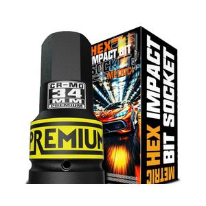 1" Drive H34 Impact Hex Bit Socket, 34 mm Allen Bit Socket, Metric, Cr-Mo Steel, Truck Repair and Equipment Maintenance