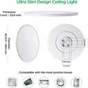 ocioc 18inch Flush Mount Ceiling Light, 36W 3600LM 5CCT Selectable, Dimmable LED Ceiling Light Fixture for Kitchen Bedroom Living Room, Modern Low Profile Style