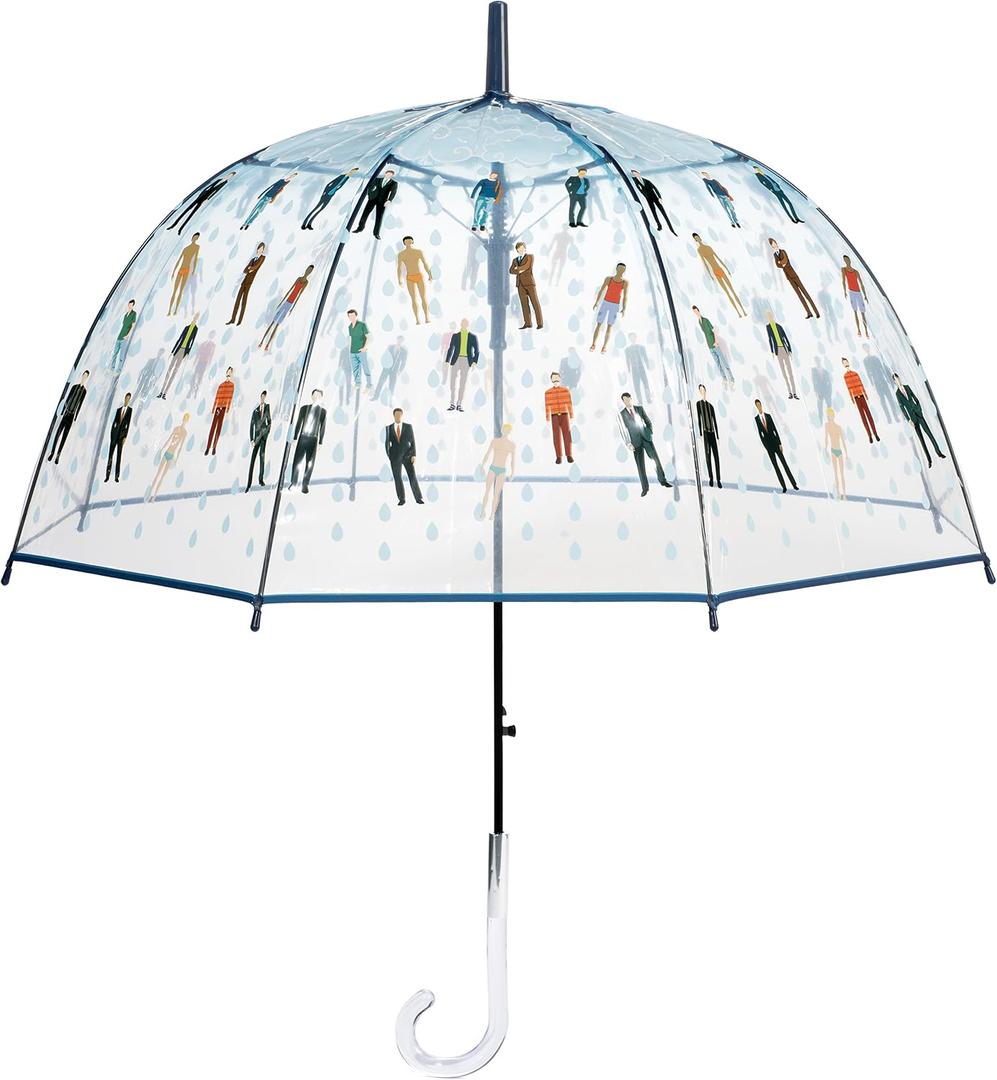 Maad Raining Men Clear Bubble Dome Umbrella - Perfect White Elephant Gift or Birthday Gift, Modern, Acrylic Handle, Aluminum Frame, Auto-Open, Spacious Canopy, Outdoor Use, Umbrella