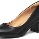 mysoft Women's Pumps Low Chunky Block Heel Round Toe Comfortable Dress Shoes Size 11