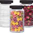 Glass Jars 32oz with Wood Lids 3 Pack, Glass Canisters Glass Jars Food Storage Containers for Candy, Oats, Coffee, Flour, Tea, Flour, Decorative Jars for Kitchen & Pantry