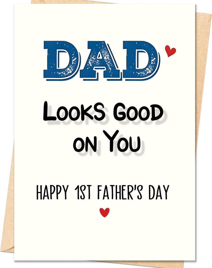 10 x First Fathers Day Card Gifts for New Dad, Funny 1st Father's Day Card Gift for New Dad Daddy Husband Father to be, Happy 1st Father's Day Cards Decorations from Baby