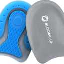 Premium Gel Heel Pads for Shoes, 2 Pack, FSA HSA Eligible, for Plantar Fasciitis, Bone Spurs, Pain Relief Protectors of Sore or Bruised Feet, Foot Relief Support Comfort Cushion Insoles for Women/Men (Size M (Women's 4.5-9.5 | Men's 6-8.5), 1 Pair Sky Blue)