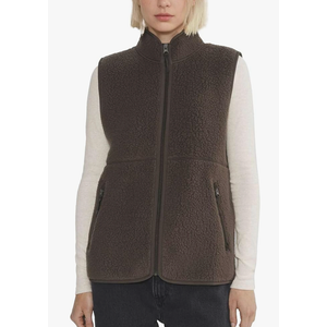 Hixiaohe Sherpa Fleece Vest for Women Trendy Warm Sleeveless Vests Jacket Lightweight Zip Coats with Pockets Fall Outerwearsize, Medium