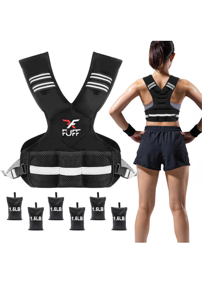 Adjustable Weighted Vest for Women & Men,20-32lb Vest with 6 Ironsand Weights for Strength Training,Weight Vest with Reflective Strip for Running Walking Exercise Workout